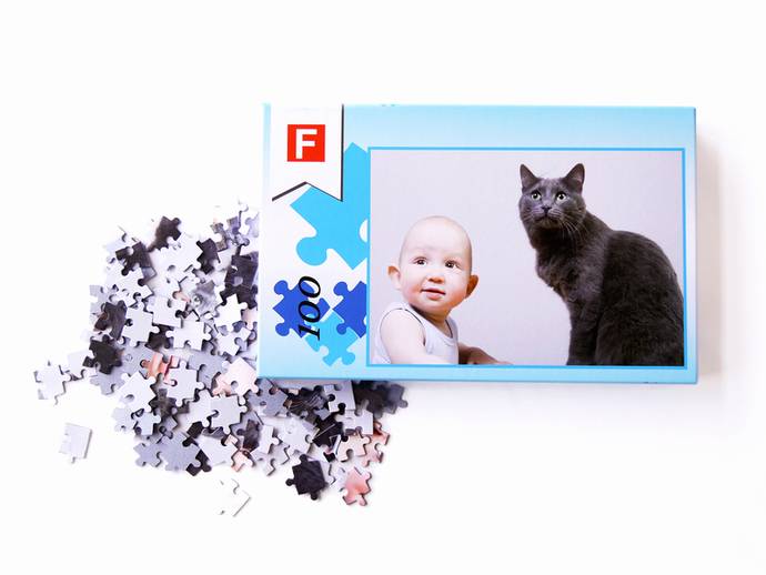 Fotopuzzel met 100 puzzelstukjes en luxe doos